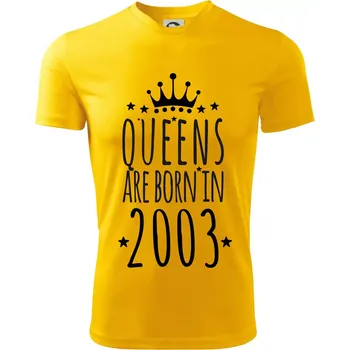 Chlapecké tričko Queens are born in 2003 - Dětské triko sportovní (dresovina) - 122 cm/6 let ( Žlutá )