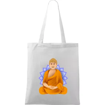 Budha barevný - Taška bavlněná - 42 x 38 cm ( Bílá )