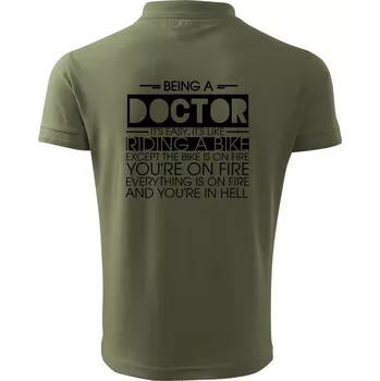 Pánská košile Being a doctor - bike - Polokošile pánská Pique Polo 203 - L ( Khaki )
