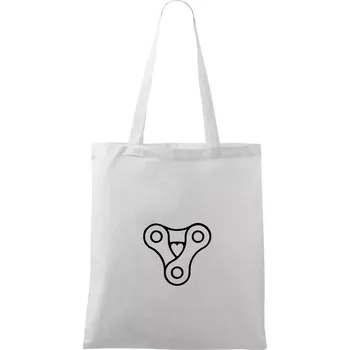 Cyklo srdce řetěz trojúhelník - Taška bavlněná - 42 x 38 cm ( Bílá )