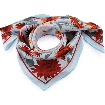 Šála Saténový šátek 70x70 cm, barva 44 modrá ledová