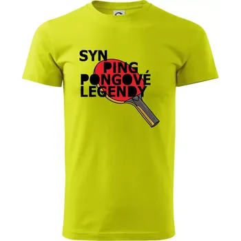 Syn ping pongové legendy - Klasické pánské triko vyšší gramáže - S ( Limetková )