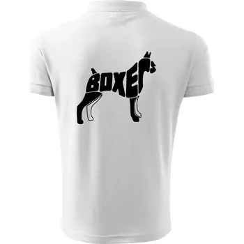 Pánská košile Boxer nápis v těle - Polokošile pánská Pique Polo 203 - 4XL ( Bílá )