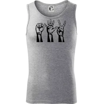 Kámen nůžky papír černé - Tílko pánské Core - XL ( Tmavě šedý melír )