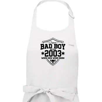 Kuchyňská zástěra Bad boy since 2003 - Pánská zástěra na vaření - Univerzální velikost ( Bílá )