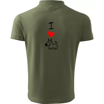 Pánská košile I love dogs - Polokošile pánská Pique Polo 203 - 4XL ( Khaki )
