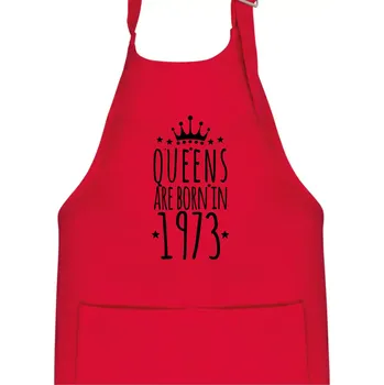 Kuchyňská zástěra Queens are born in 1973 - Dětská zástěra na vaření - Univerzální velikost ( Červená )