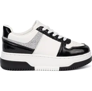 Dámské tenisky Pohodlné dámské černo-bílé tenisky na platformě 36