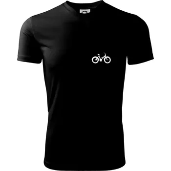 Chlapecké tričko Obrázek kola na prsu městské kolo - Dětské triko sportovní (dresovina) - 122 cm/6 let ( Černá )