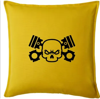 Polštář Lebka písty - Polštář 50x50 - 50x50 - Pouze potah ( Žlutá )