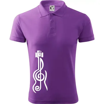 Pánská košile Houslový klíč kytara - Polokošile pánská Pique Polo 203 - 2XL ( Fialová )