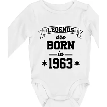 Kojenecký body Legends are born in 1963 - Body kojenecké s dlouhým rukávem - Dlouhý r. do 3 měs ( Bílá )
