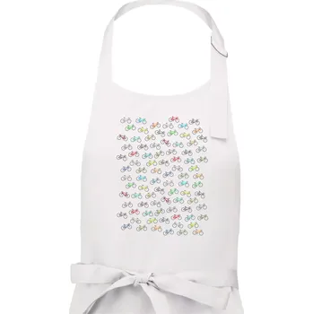 Kuchyňská zástěra Barevná kola - Dámská zástěra na vaření - Univerzální velikost ( Bílá )