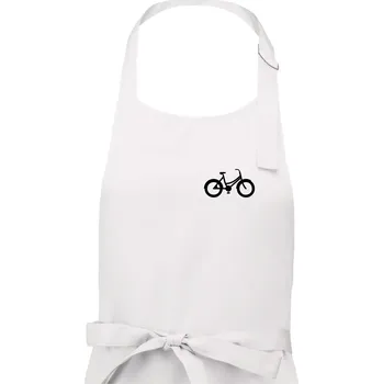 Kuchyňská zástěra Obrázek kola na prsu městské kolo - Dámská zástěra na vaření - Univerzální velikost ( Bílá )