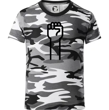 Chlapecké tričko Kámen ikona - Dětské maskáčové triko - 122 cm/6 let ( Šedý maskáč )