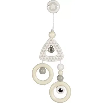 Hračka pro nejmenší Heimess Hračka s klipem - trojúhelník, rolnička a kroužky