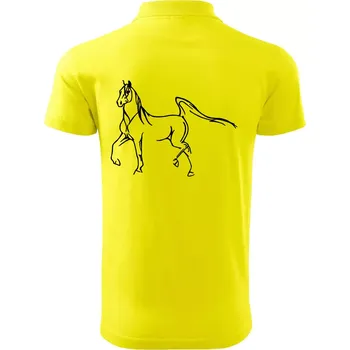 Pánská košile Kůň silueta - Polokošile pánská Pique Polo 203 - 5XL ( Citrónová )