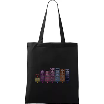 Nákupní taška Vyjmenovaná slova - tahák - Taška bavlněná - 42 x 38 cm ( Černá )