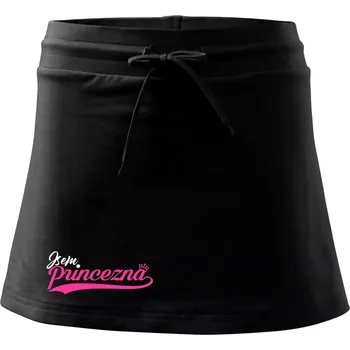 Dámská sukně Psací písmo - Jsem Princezna - Sportovní sukně - two in one - S ( Černá )