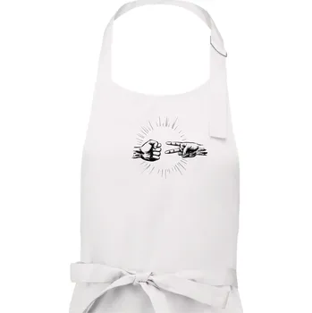 Kuchyňská zástěra Kámen tupí nůžky - Pánská zástěra na vaření - Univerzální velikost ( Bílá )