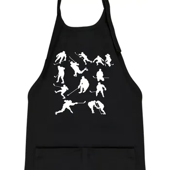 Kuchyňská zástěra Hokejisti ikony - Dětská zástěra na vaření - Univerzální velikost ( Černá )