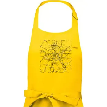Kuchyňská zástěra Mapy měst černobílé Plzeň - Dámská zástěra na vaření - Univerzální velikost ( Žlutá )
