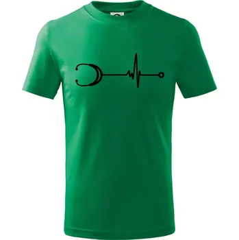 EKG stetoskop - Tričko dětské bavlněné - 98 cm / 2 roky ( Středně zelená )