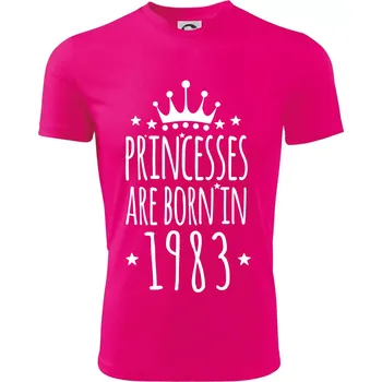 Princesses are born in 1983 - Dětské triko sportovní (dresovina) - 158 cm/12 let ( Neon Pink )