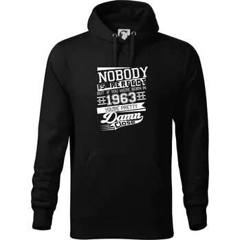 Pánská mikina Nobody is perfect - 1963 - Mikina pánská Cape s kapucí - 4XL ( Černá )