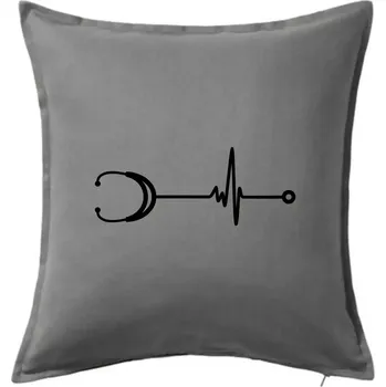 Polštář EKG stetoskop - Polštář 50x50 - 50x50 - Pouze potah ( Tmavě šedý melír )