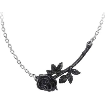 Přívěsek obojek ALCHEMY GOTHIC - Black Rose Enigma - Pewter