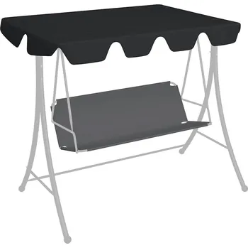 Zahradní stan OMAXI Náhradní stříška na zahradní houpačku černá 150/130 x 105/70 cm 116173