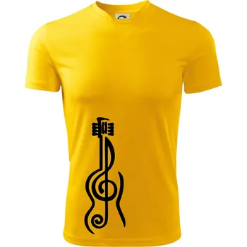 Chlapecké tričko Houslový klíč kytara - Dětské triko sportovní (dresovina) - 146 cm/10 let ( Žlutá )