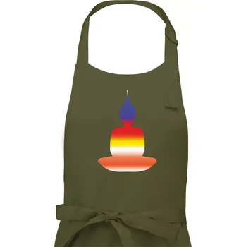 Kuchyňská zástěra Budha duhový - Dámská zástěra na vaření - Univerzální velikost ( Khaki )