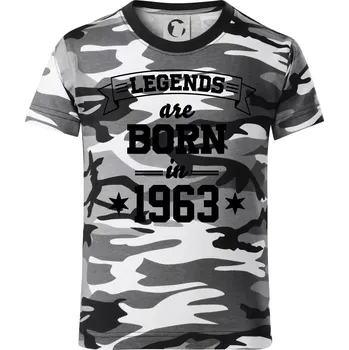 Chlapecké tričko Legends are born in 1963 - Dětské maskáčové triko - 146 cm/10 let ( Šedý maskáč )