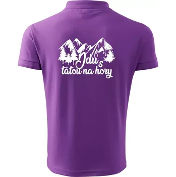 Pánská košile Jdu s tátou na hory - Polokošile pánská Pique Polo 203 - 4XL ( Fialová )