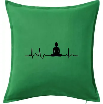 Polštář Ekg Budha - Polštář 50x50 - 50x50 - Pouze potah ( Středně zelená )