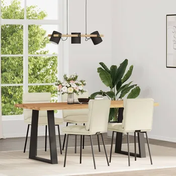 Jídelní židle OMAXI Jídelní židle 4 ks krémové samet 568366