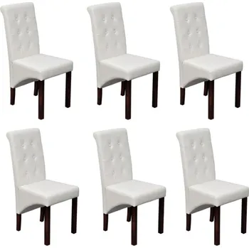 Jídelní židle OMAXI Jídelní židle 6 ks bílé umělá kůže 833161