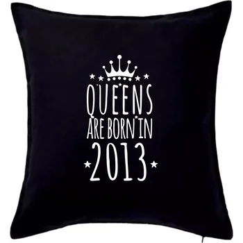 Polštář Queens are born in 2013 - Polštář 50x50 - 50x50 - Pouze potah ( Černá )