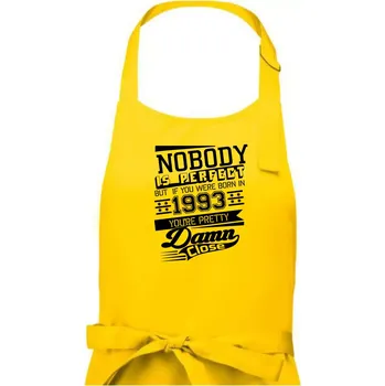 Kuchyňská zástěra Nobody is perfect - 1993 - Pánská zástěra na vaření - Univerzální velikost ( Žlutá )