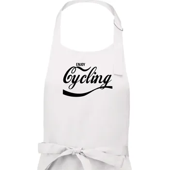 Kuchyňská zástěra Enjoy Cycling - Pánská zástěra na vaření - Univerzální velikost ( Bílá )
