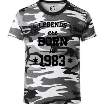 Chlapecké tričko Legends are born in 1983 - Dětské maskáčové triko - 104-110cm / 3-4 roky ( Šedý maskáč )