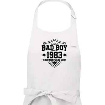 Kuchyňská zástěra Bad boy since 1983 - Pánská zástěra na vaření - Univerzální velikost ( Bílá )