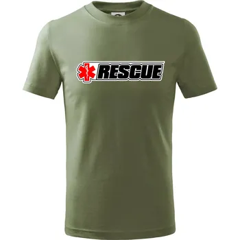 Záchranář rescue kříž červený - Tričko dětské bavlněné - 104-110cm / 3-4 roky ( Khaki )