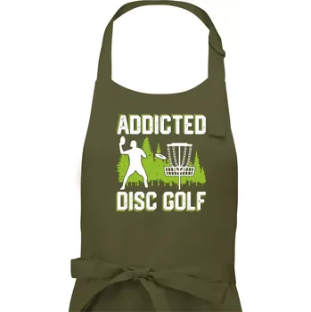 Kuchyňská zástěra Addicted disc golf - Dámská zástěra na vaření - Univerzální velikost ( Khaki )