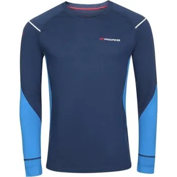 MW NDR 170 pánské merino triko s dlouhým rukávem tm.modrá/modrá S