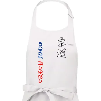 Kuchyňská zástěra Judo Czech - Pánská zástěra na vaření - Univerzální velikost ( Bílá )