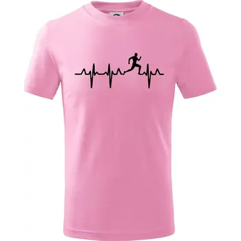 EKG běžec - muž - Tričko dětské bavlněné - 134 cm/8 let ( Růžová )
