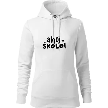 Dámská mikina Ahoj školo - Mikina dámská Cape s kapucí - XS ( Bílá )
